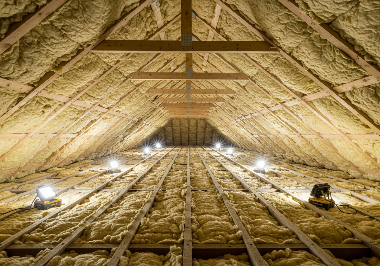 After: fresh mineral wool installation to 270mm — Manchester terraced property