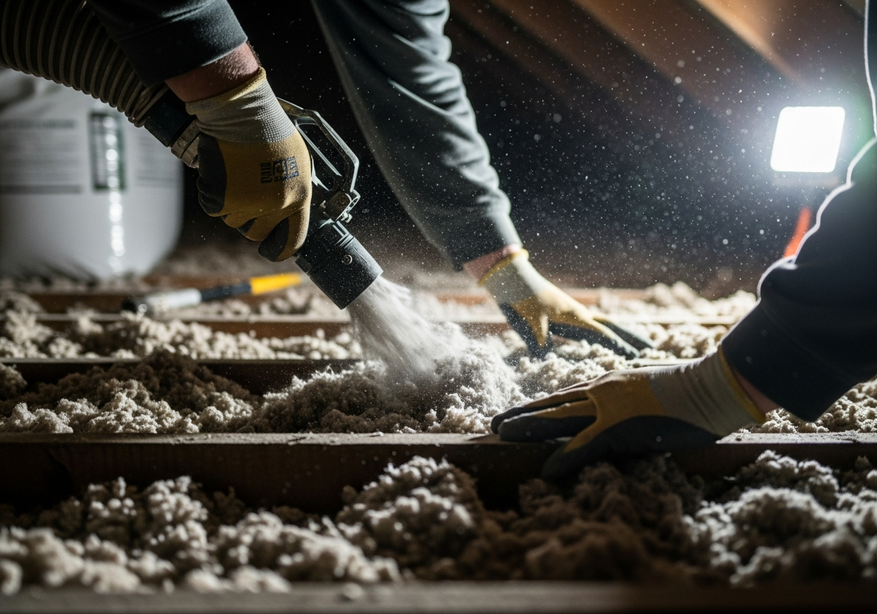Professional Eco-Friendly Cellulose Insulation for Your Loft Space installation process