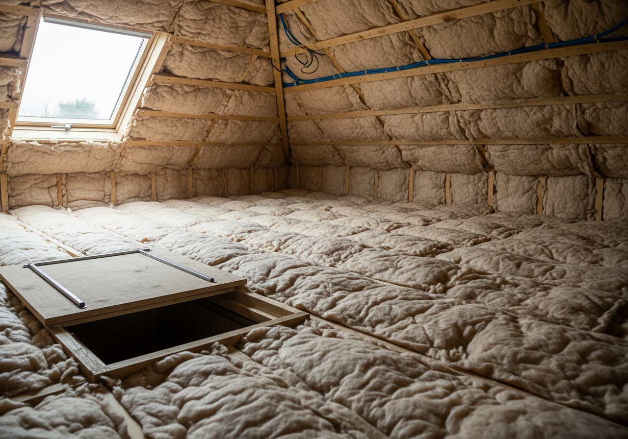 Completed Eco-Friendly Cellulose Insulation for Your Loft Space — quality results
