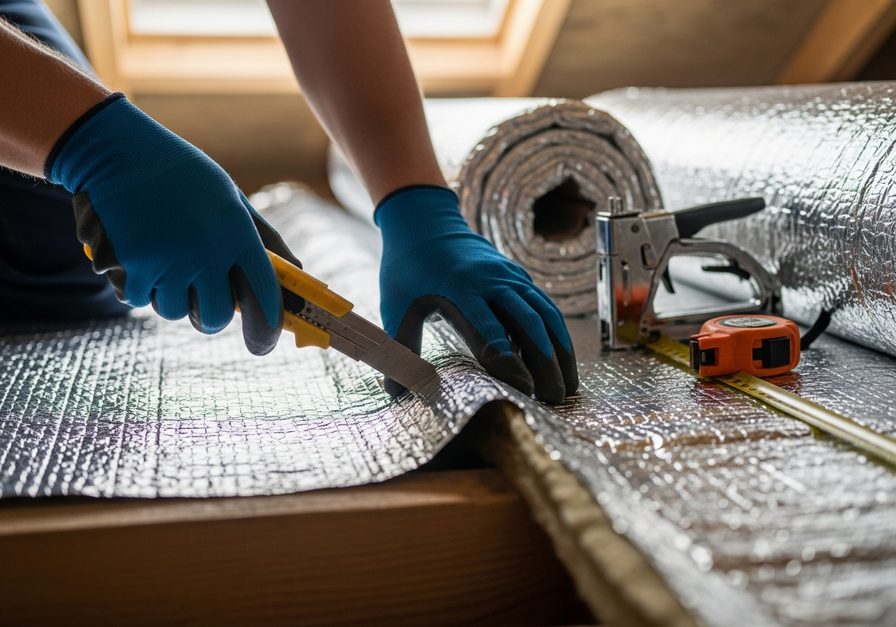 Professional Expert Multi-Foil Insulation Installation Across the UK installation process
