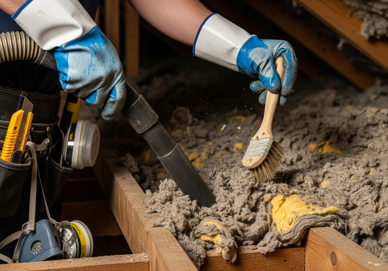 Professional Professional Rodent Insulation Removal & Contaminated Loft Clearance Services installation process
